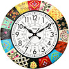 RoyalsCart Handcrafted Decorative Wall Clock with Morden Painting Multicolour Wooden Clock [KTWC186N] Multicolour Elegant Painting