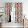 Cloth Fusion Blackout Printed Premium Window Curtains 5 Feet Long Set of 2 White Roses