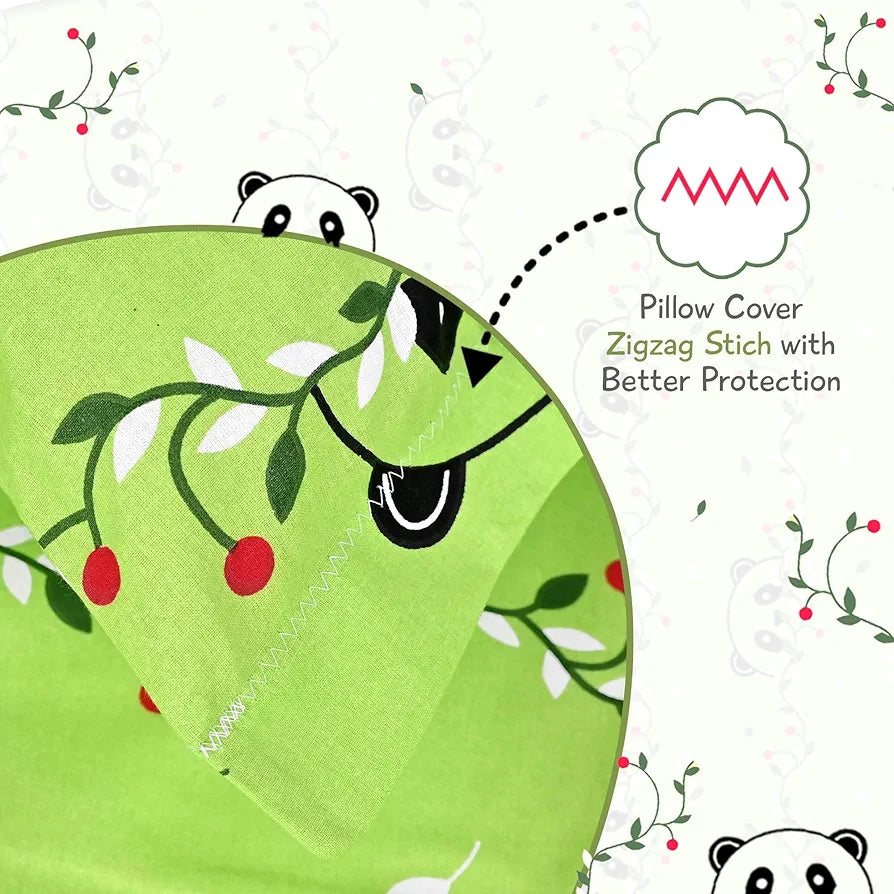 Divine Casa 144 TC 100% Cotton Single Bedsheet with 1 Pillow Cover Abstract Pattern Colour Ice Green