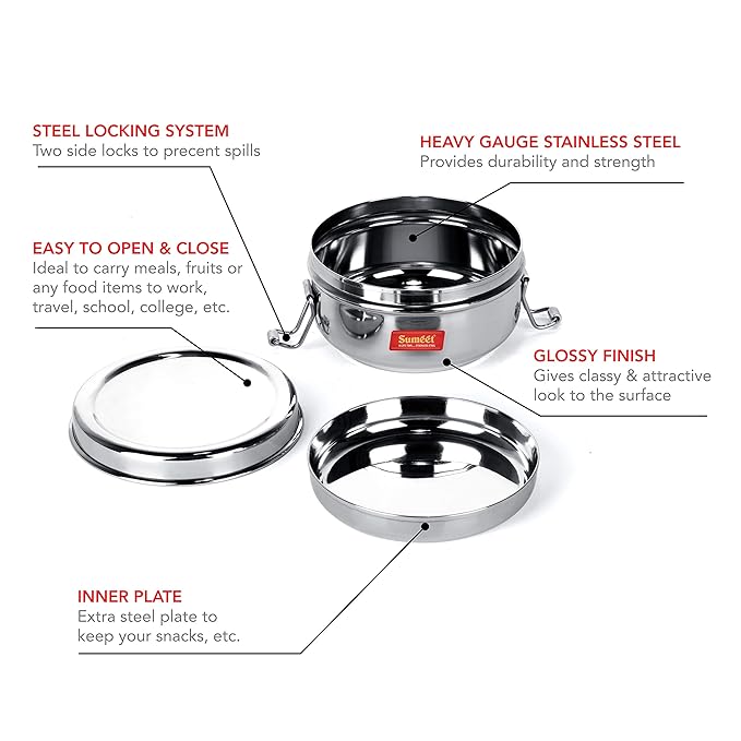 Sumeet Stainless Steel Food Pack Lunch Box - 500 ml Capacity