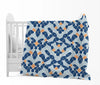Divine Casa 120 GSM Microfiber Single Kids Dohar Soft & Lightweight Throw Blanket Geometric Pattern Colour Blue-Grey & Orange