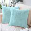 Luxe Home Cushion Cover Duble Side Rabbit Fur Plain Design Covers Set of 2 for Sofa Colour Turquish