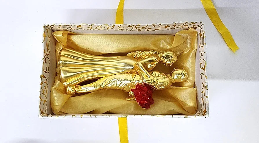 Gold Art India Couple Figurine Gold-Plated Matte Finish