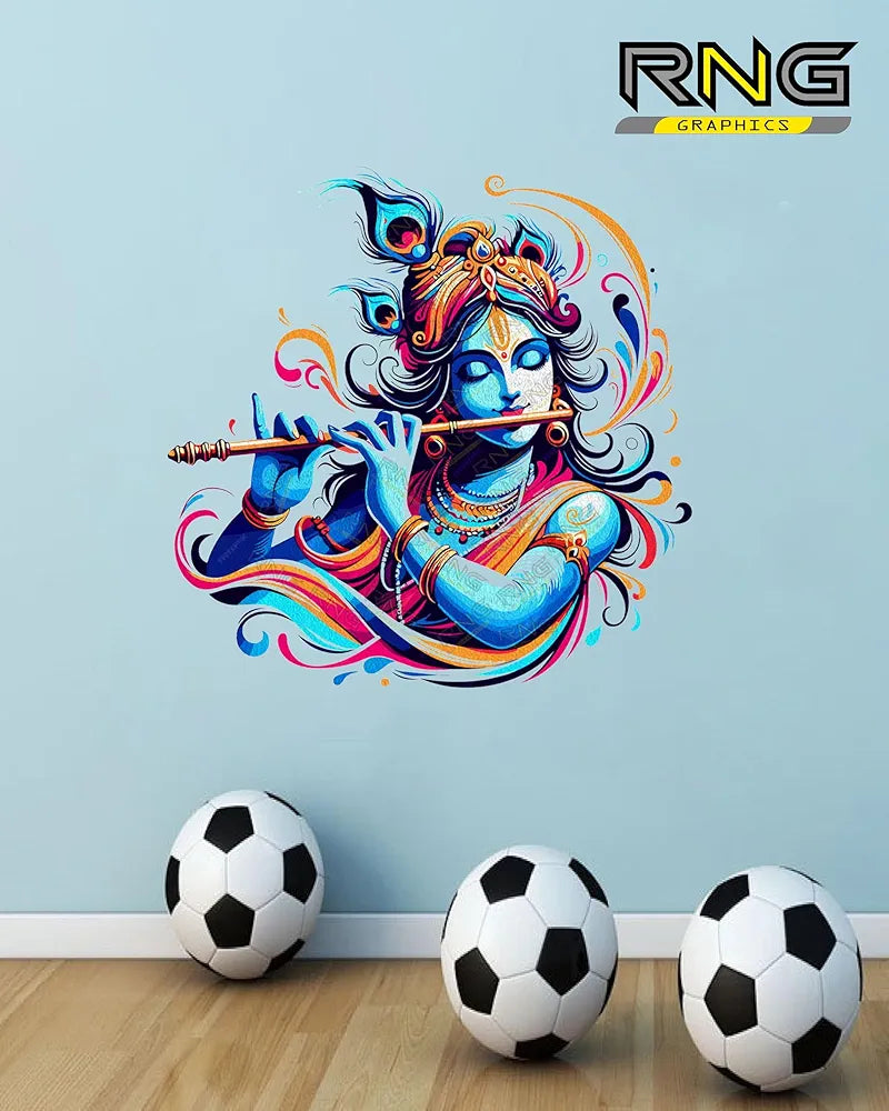 Rng Graphics Pvc Vinyl Little Krishna Wall Sticker Multicolor 58 Cm X 58cm DW-120L