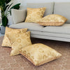 Kuber Industries Cushion Cover Pillow Covers Banarasi Gola Cushion Covers Set of 5 Golden