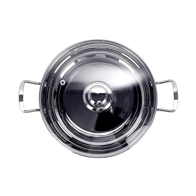 Sumeet stainless steel kadhai with glass lid 1.5 litres capacity