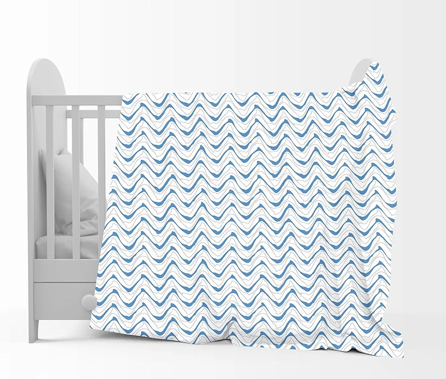 Divine Casa 120 GSM Microfiber Single Kids Dohar Soft & Lightweight Throw Blanket Floral Pattern Colour Galaxy Blue & White