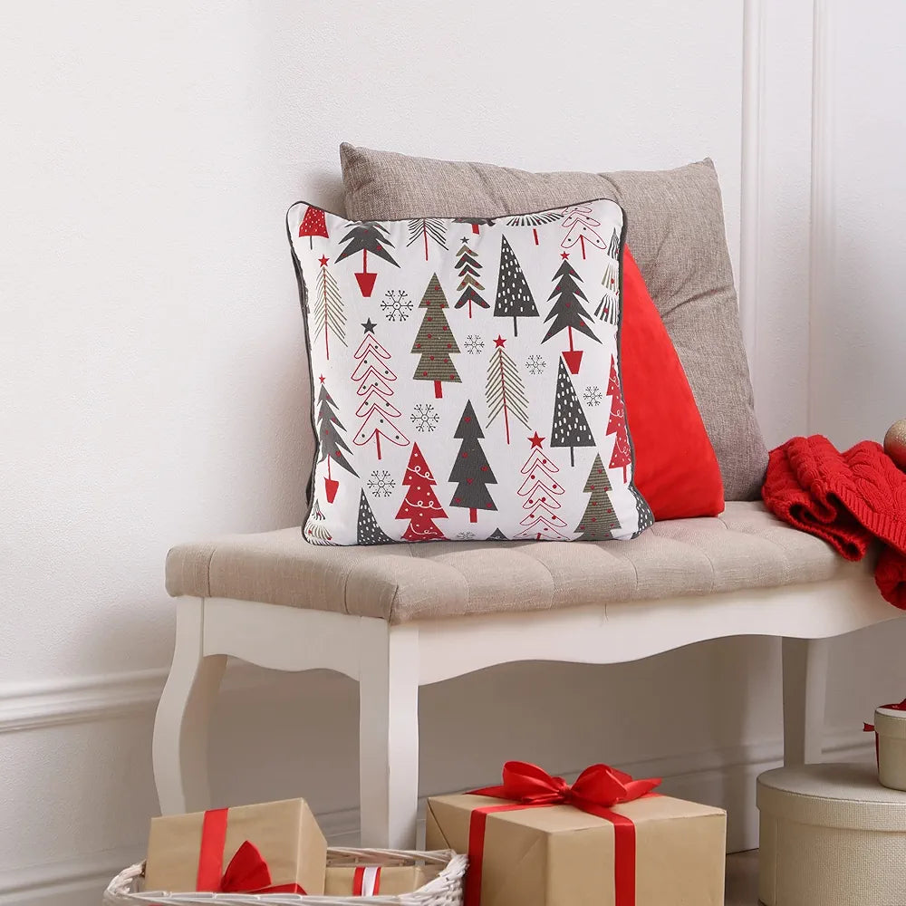 Sashaa World Christmas Trees Cushion Cover Pillow Cover Colour Multi Colour