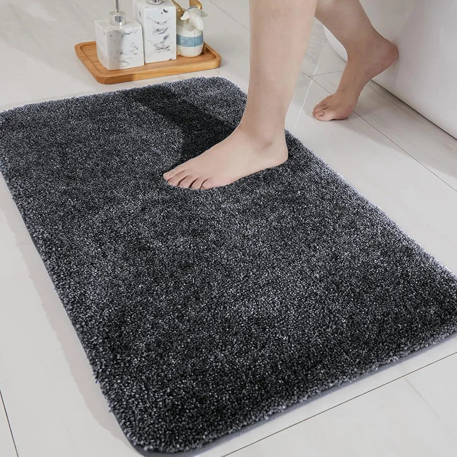 Luxe Home International Newman Microfiber Anti-Skid Water Absorbent/Soaking Washable Rectangular Mat Colour Anthrea 16
