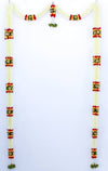 Big Thoma Toran for Main Door Entrance Bandarwal White Red Yellow Green