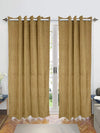 Saral Home Pacman Chenille Blackout Long Door Curtains 2pc Gold