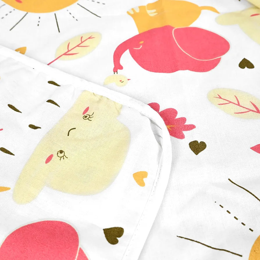 Divine Casa Pure Cotton Printed Single Dohar for Newborn Baby 120 GSM Soft & Lightweight Throw Blanket Colour Marlin White