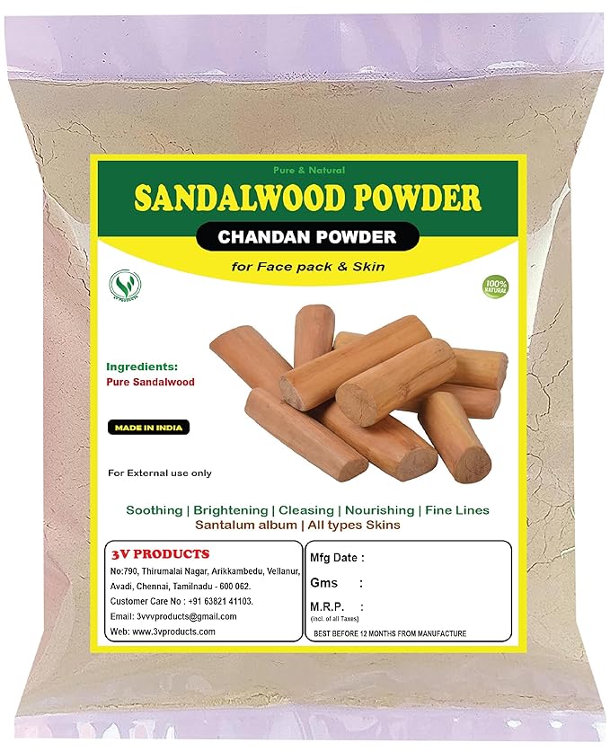 3V Products Pure Sandalwood Powder - 100 gms