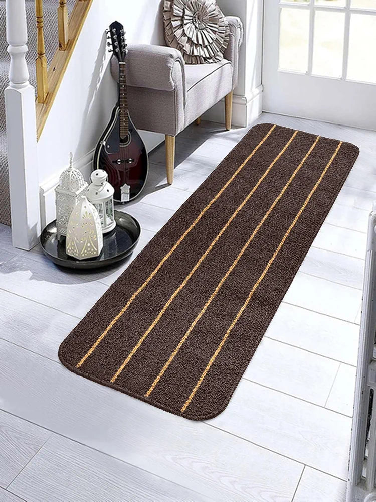 Saral Home Easy Living Polypropylene Rectangular Striped Soft Pp Yarn Durable & Washable Multipurpose Runner