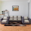Kuber Industries Sofa Cover Set 5-Seater Couch Cover Brown Gulab Border Crown Sofa Cover Cream