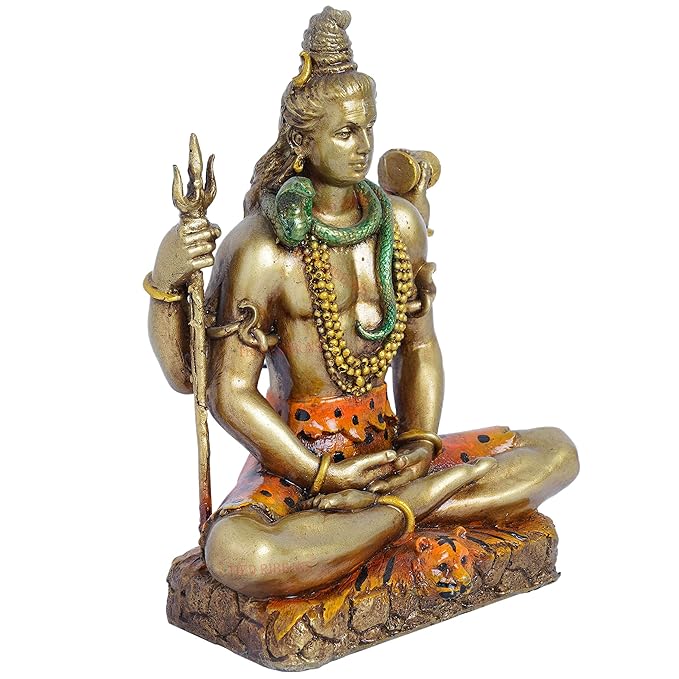 Tied Ribbons Lord Shiva Statue Blessing Idol Sculpture Murti Showpiece for Home Decor