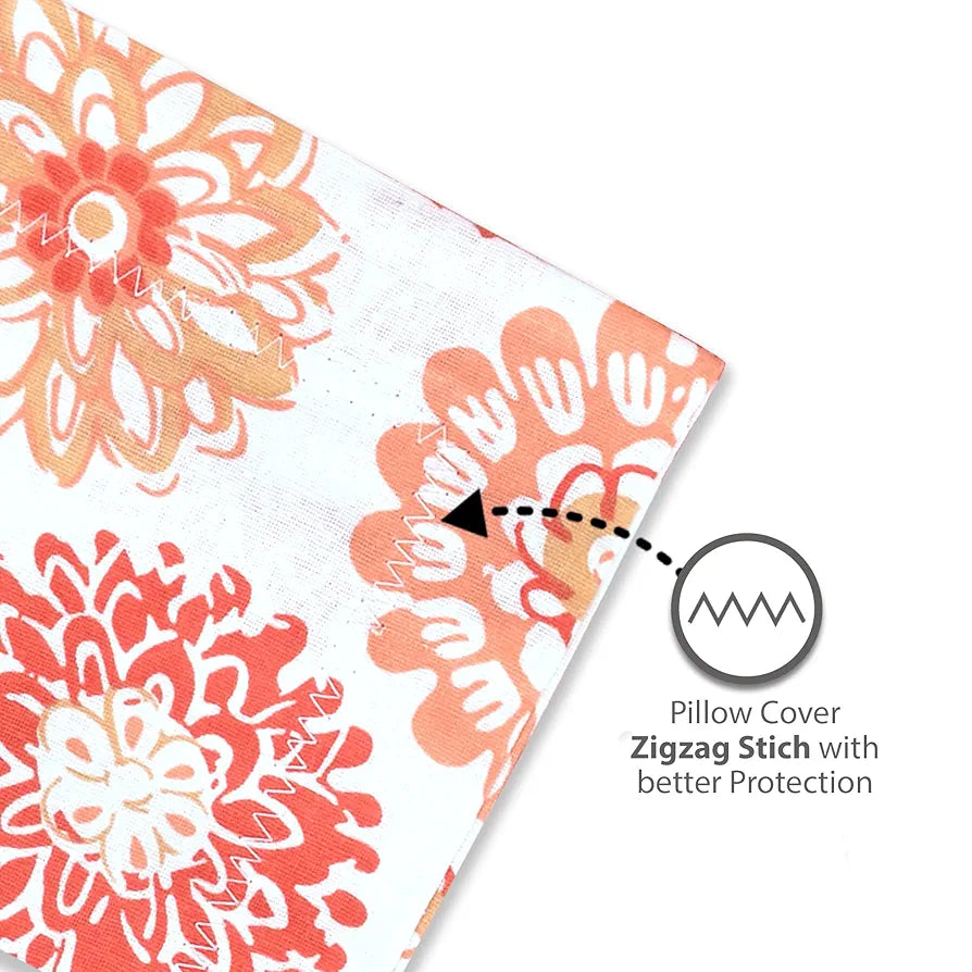 Divine Casa - 144 TC Super Soft 100% Cotton Bedsheet for Double Bed  144 Thread Count Colour Red Orange