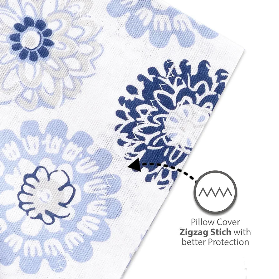 Divine Casa 144 TC 100% Cotton Bedsheet for Single Bed with 1 Pillow Cover Colour Soft Blue