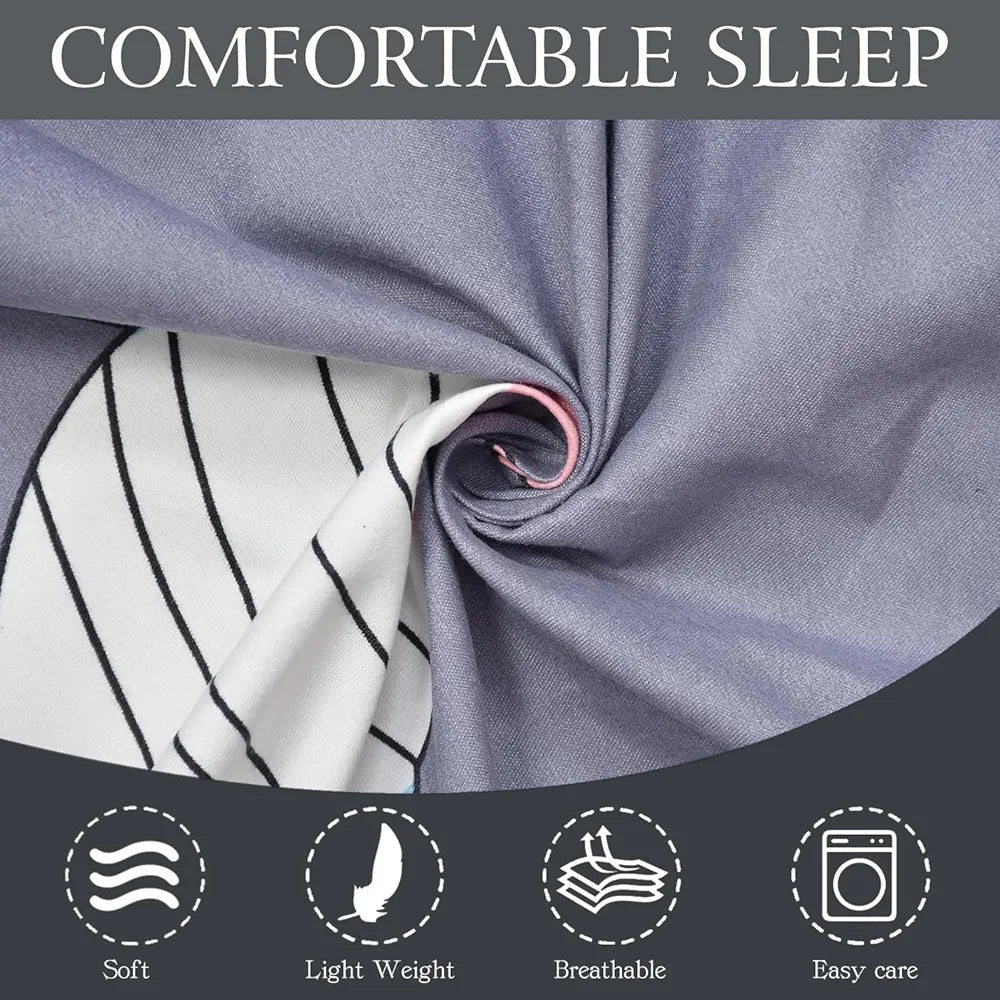 Fresh From Loom Glace Cotton 300 tc Wrinkle Elastic Fitted Cartoon Printed Bedsheets for Kids with 1 Pillow Fish Blue Smallsingle