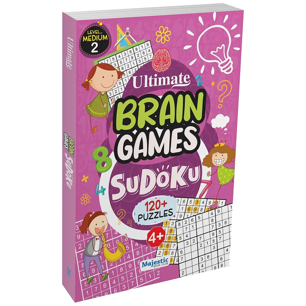 Sudoku Level 2 Medium for Kids  - Ultimate Brain Games: 120+ Challenging Puzzles to Enhance Cognitive Skills - | The Book Tree Books
