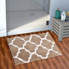 Aerohaven Glorious Super Soft Microfiber Abstract Moroccan Designer Anti Slip Bathmat Taupe Colour