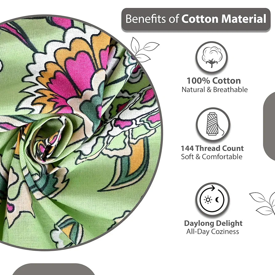 Divine Casa 144 TC Cotton Supersoft Cotton Feel Bedsheets for Double Bed Colour Pink