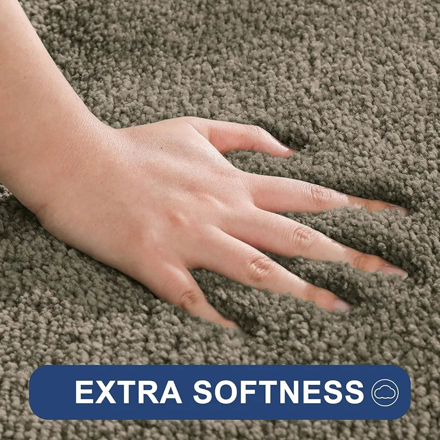 Luxe Home International Microfibre Rectangular Bath mat Super Soft Anti Skid Newman Mats For Bathroom Colour Taupe
