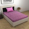 Divine Casa 144 TC 100% Pure Cotton Single Bedsheet with 1 Pillow Cover Royal Paisley Pattern Colour Cream Magenta