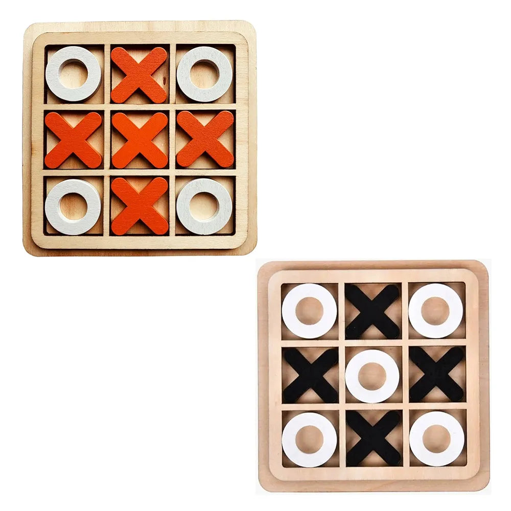 KIDS KINDLY Wooden Tic Tac Toe Game for Kids , 2 Player Puzzle Toy, Return Gifts for Birthdays, Boys and Girls, Age 4+