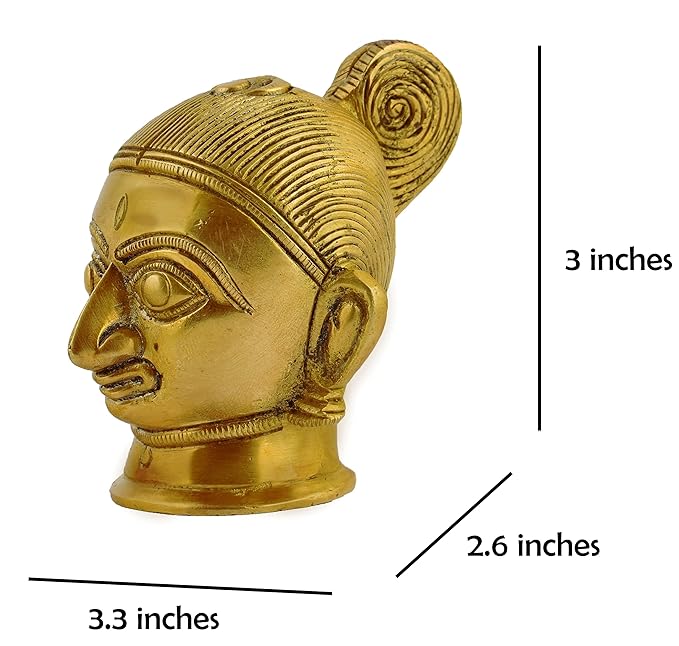 The Advitya Brass Gauri Head Statue | Parvati Head Brass | Gangaur Lady Idol | for Pooja Home Decor Office Showpiece
