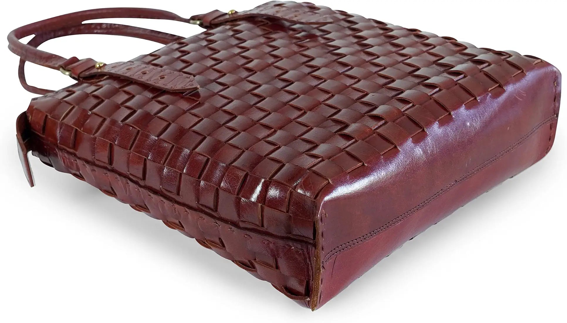 Goatter Genuine Leather Handmade Women's Tote Bag,Red Color