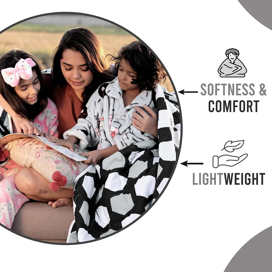 Divine Casa Microfiber 150 GSM Reversible Double Bed Comforter Ultra Soft & Lightweight Blanket Colour Silver Grey