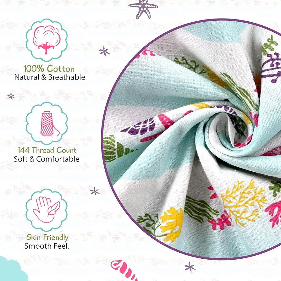 Divine Casa 144 TC Pure Cotton Single Bedsheet with 1 Pillow Cover Abstract Pattern Colour Cosmic Sky