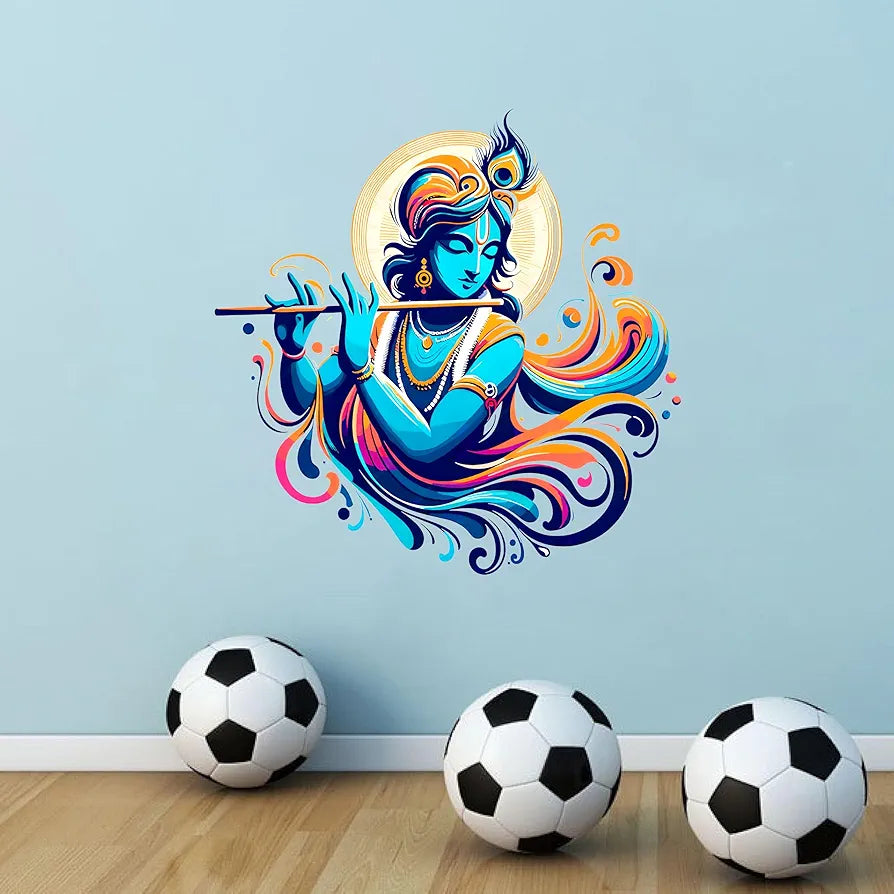 Rng Graphics Pvc Vinyl Self Adhesive Little Krishna Wall Sticker Multicolor 50 Cm X 49cm DW-132L