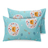 Huesland by Ahmedabad Cotton 186 TC Kids Cotton Pillow Cover Set of 2 | Mint Green & White