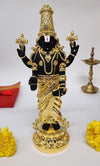 Gold Art India Lord Tirupati Balaji Kamal Gold Plated Black Idol