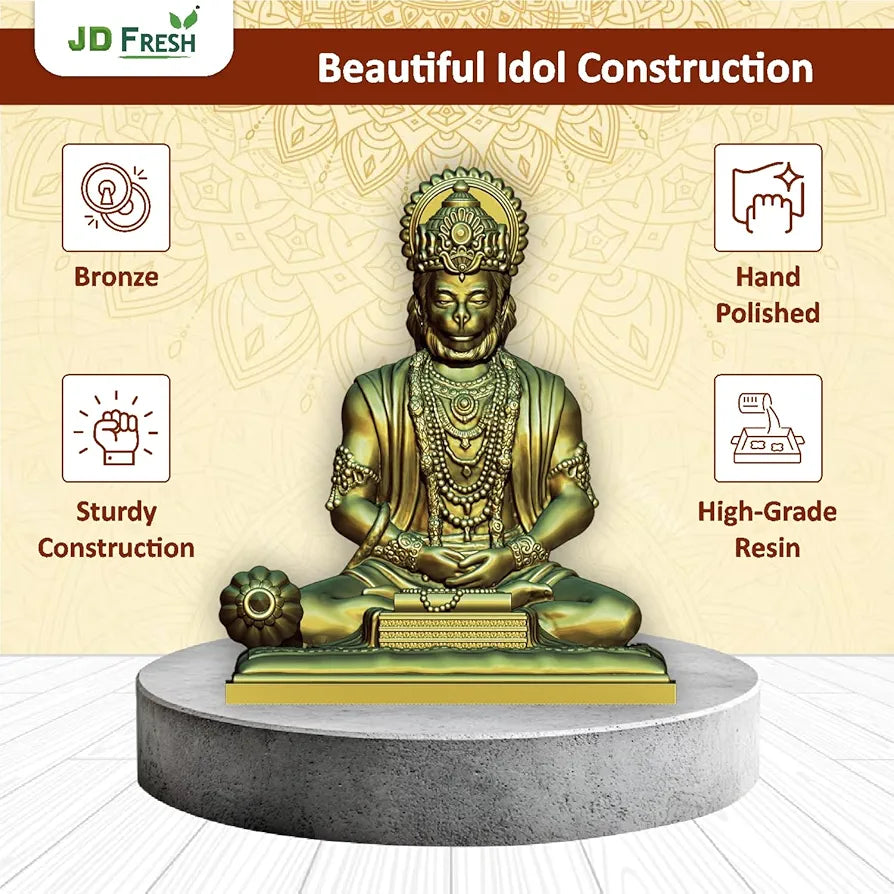 Jd Fresh 4.5 Inch Bajrangbali Statue with Gada - Bronze
