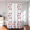 Kuber Industries Shower Curtain Bathroom Shower Curtain 8 Rings Curtain Red Painting Transparent