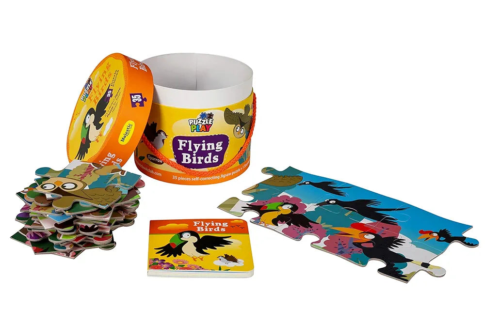 The Book Tree Flying Birds Puzzle Box for Kids I 35 Jigsaw Puzzle Pieces & 1 Storybook I Fun & Education Toy for Children Age 3+ I for Children by Majestic Book Club