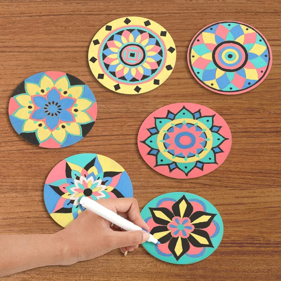 SPARTAN KIDS® Mandala Art Kit Age 3+ | Create 6 Beautiful Mandalas | Art Kit with Mandala Drawing for Kids 6-12 & Craft Kit for Girls 9-12 | Mandala Art Kit for Adults