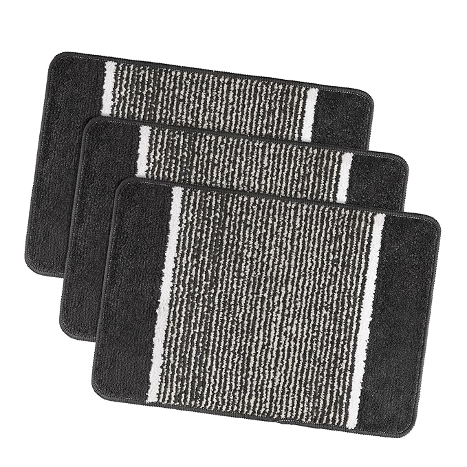 Kuber Industries Anti-Skid Water Absorbent Door Mats for Home Dark Grey Colour
