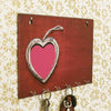 Ecraftindia Heart Theme Wooden Key Holder With 6 Hooks