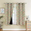 Cloth Fusion Blackout Printed Premium Window Curtains 5 Feet Long Set of 2 Red Flower