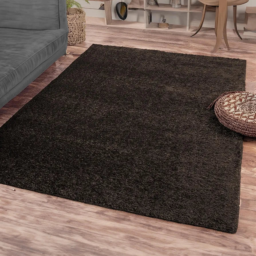 Ishro Home Premium Fuzzy Shag Carpet for Hall Rugs for Living Room Carpets for Living Room Colour Classic Brown