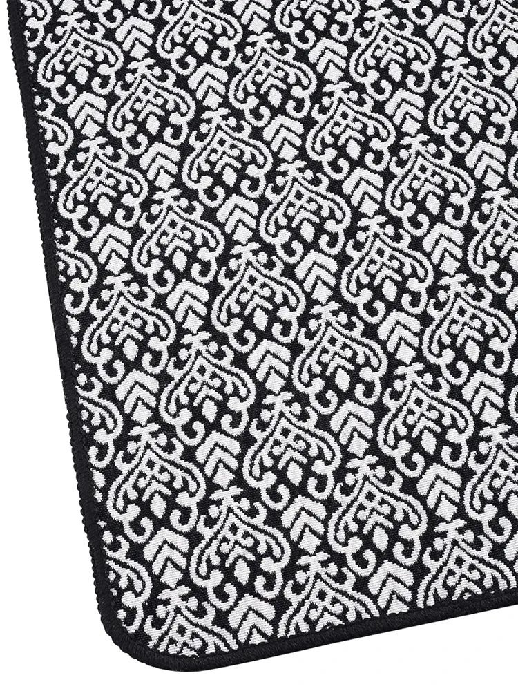 Saral Home Fleur Designer Soft Cotton Durable & Washable Multipurpose Runner Colour Balck