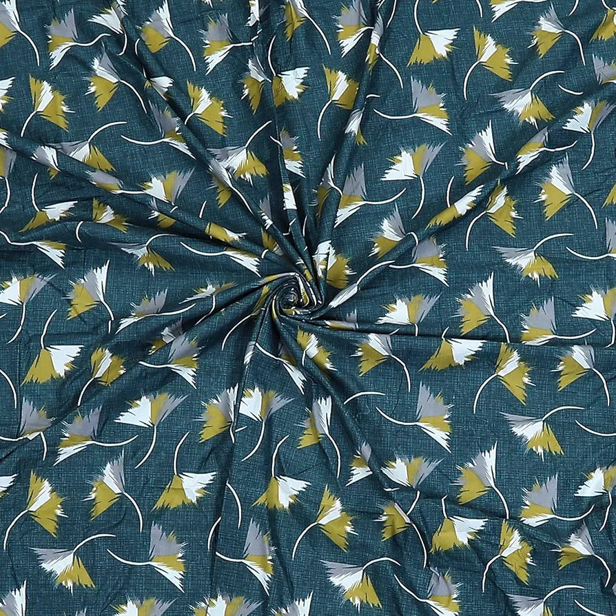 Status Contract Spring Summer Collection Rich Double Bedsheet with 2 Pillow Colour Green