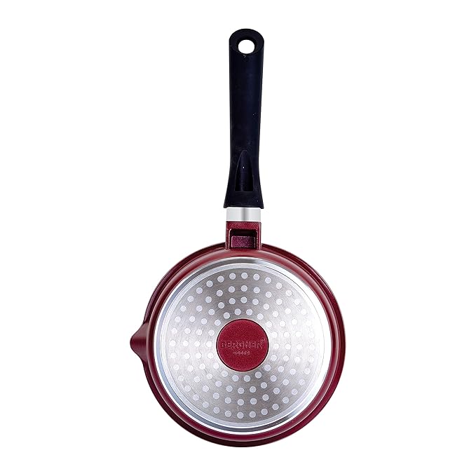 Bergner Scarlett Cast Aluminium Non-stick Saucepan With Glass Lid, 16 Cm | 1.35 Litres
