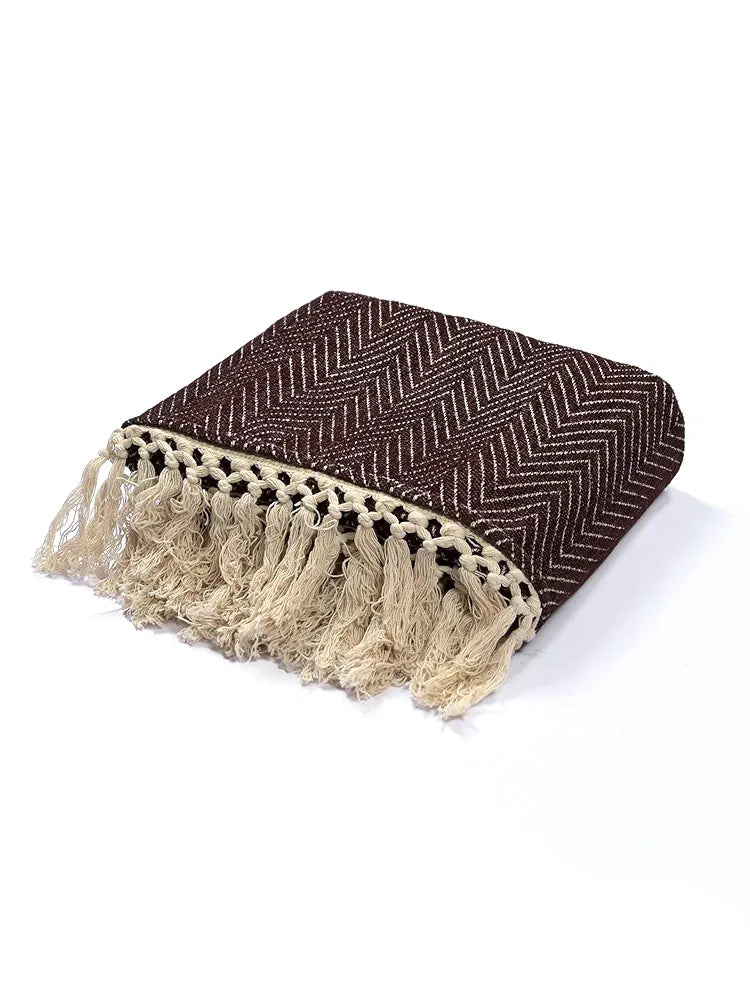 Saral Home Easy Living Home Brown Chenille Sofa Throw Colour Brown