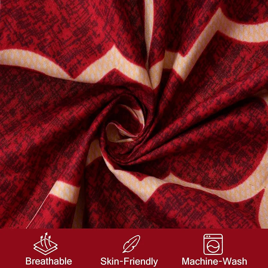 Fresh From Loom Bedsheet Hypoallergenic Wrinkle Free Bed Sheets With 2 Pillow Covers 144 TC Maroon Vector