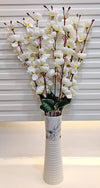Artificial Flowers Bunch Cherry Blossom Ideal for vase Without vase White 55 cm Height Fabric